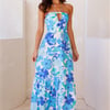 Surfside Escape Halter Maxi Dress Blue