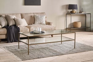 nkuku Nakuru Iron & Glass Coffee Table | Tables | One Size | Brass