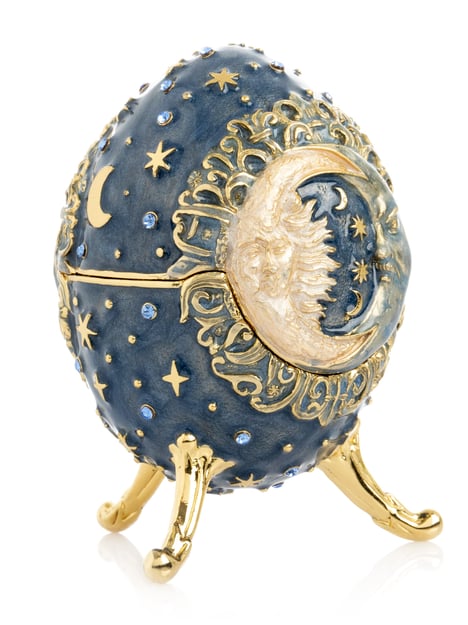 Celestial Sun and Moon Egg Trinket Box