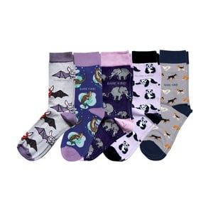 Purple Lover 5 Bamboo Sock Set | UK Adult 7-11