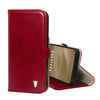iPhone 15 Leather Wallet Case (with Stand Function) - Red