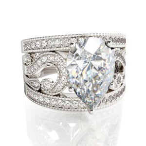 Jeulia 3PC Pear Cut Sterling Silver Ring Set