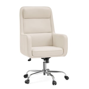 COLAMY COCOON High-Load Cloud Comfort Swivel Office Chair for Home & Beyond - Beige