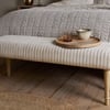 nkuku Sanja Stripe Upholstered Bench | Seating | One Size | Grey