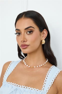 Washed Up Freshwater Pearl Necklace Gold