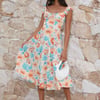 Seaside Space Midi Dress Peach
