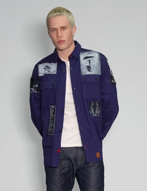 Patched Workshirt in French Blue