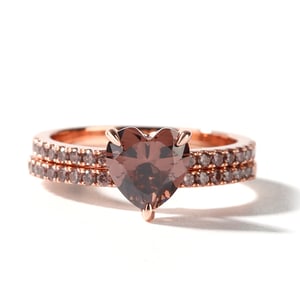 Jeulia "Now & Forever" Heart Cut Sterling Silver Ring Set
