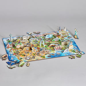United States of America Map - with 23 Stand-up Pieces