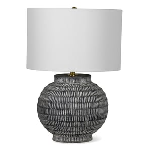 Adobe Textured Black Ceramic Table Lamp
