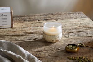 nkuku Cardamom & Amber 1 Wick Scented Candle | Candles & Home Fragrance | Aged Smoke