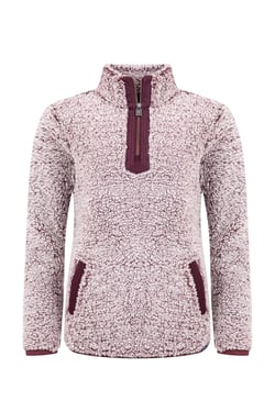 Weird Fish Madi Cosy 1/4 Zip Fleece Aubergine Size 8