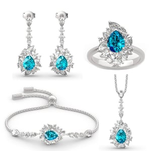 Jeulia "Love is in the Air" Sterling Silver Jewelry Set