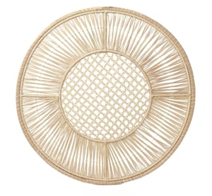 Radiant Handwoven Iraca Placemat - Accented Borders / Dark Green