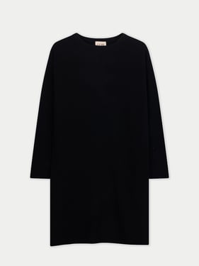 C-Neck Knit Dress - 2XL / Black / WK1024-1481