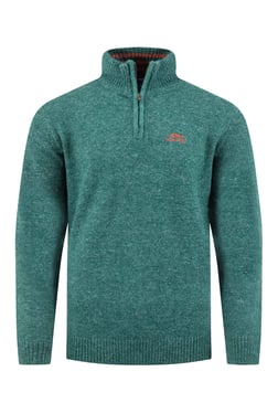 Weird Fish Altwood 1/4 Zip Jumper Deep Teal Size L