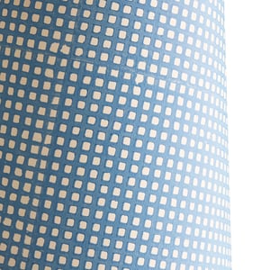 35cm tall tapered Trellis shade in blue block printed card