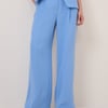 Blue Wide Leg Jax Crepe Trousers