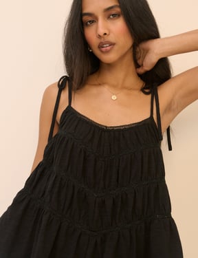 Black Tiered Jersey Cami Top