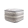 Square Handwoven Stripe Loop Ottoman Pouf