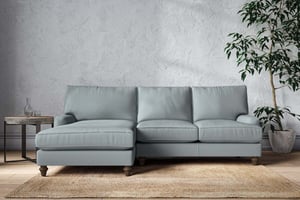 nkuku Marri Large Left Hand Chaise Sofa | Make To Order | Recycled Cotton Horizon | No Colour
