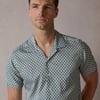 Emerald Wavy Geo Open Collar Shirt