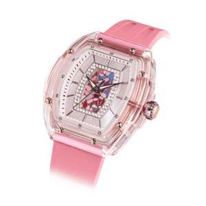 TSAR BOMBA Women's Quartz Watch | Pink | Swiss Movement Wristwatch | Cubic Zirconia Mother of Pearl Dial | Waterproof Sapphire Glass | Nucleus Femme 02 TB8219L