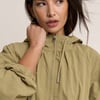Khaki Drawcord Waist Hooded Parka