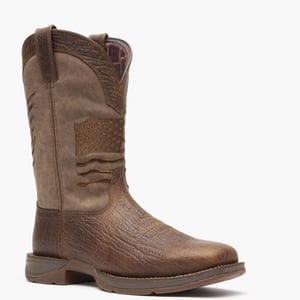 Rebel by Durango® Brown Distressed Flag Embroidery Western Boot