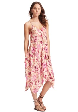 Silk Road Scarf Dress Parfait Pink - L