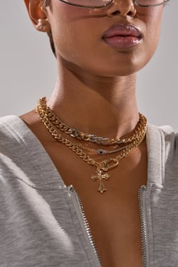 AKIRA Here For It Necklace Set