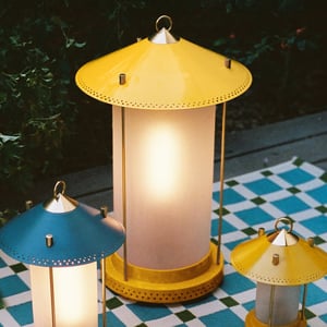 Larger Stefan rechargeable lantern in Sand by the Novogratz