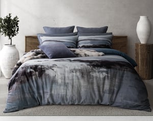 QE Home Stormy Duvet Cover, Cotton, TENCEL™ Lyocell, Scenic, Blue, King