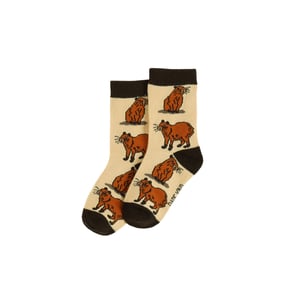 Save the Capybara Bamboo Socks for Kids | Kids 7-9 Years | UK Size 1-2.5