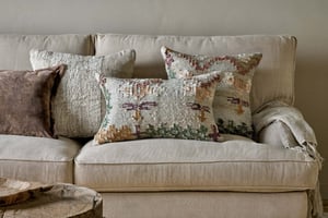 nkuku Dantri Jute & Cotton Cushion Cover | Textiles | Soft Grey | 50 x 50 cm