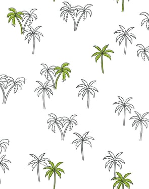 Palms' Wallpaper by Tea Collection - Lime - Traditional / 27 in. x 27 ft.