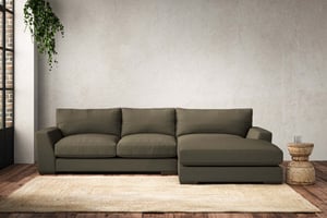 nkuku Guddu Right Hand Chaise Sofa | Make To Order | Medium | Recycled Cotton Moss