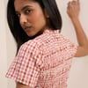 Pink Gingham Ruched Martha Mini Dress
