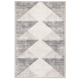 Chevron Charcoal Eco-Washable Rug - 185x275cm