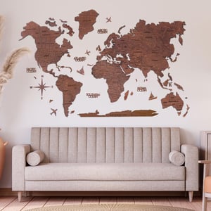 Wooden World Map Oak
