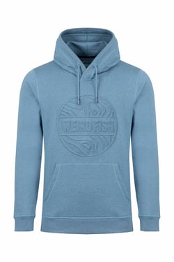 Weird Fish Perranporth  Embossed Grindle Hoodie Washed Blue Size XL