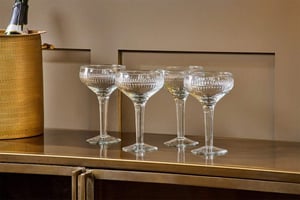 nkuku Mila Champagne Glass Set Of 4 | Glassware | Clear
