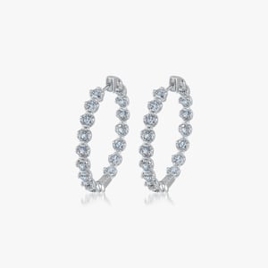Lotus Petals Diamond Hoops - 3.00 CT