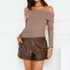 Pillowtalk Off Shoulder Top Mocha