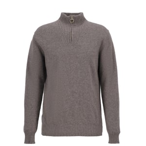 Barbour Essential Lambswool Half Zip Knitted Jumper Dark Stone
