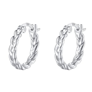 Braided Hoop Earrings Sterling Silver