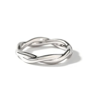 Jeulia Simple Twist Design Sterling Silver Men's Band