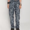 Peace' Laser Print Jeans in Indigo