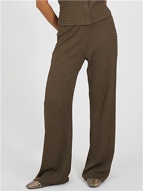 Brave Soul Wide Leg Trousers - Brown - XS