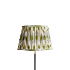 35cm straight empire shade in grey green egg & spoon silk ikat